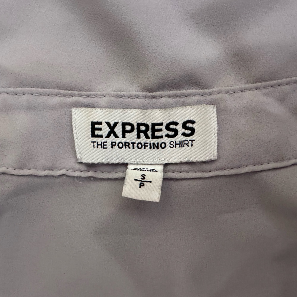 Express Light Gray Button-Down Shirt - Picture 2 of 3